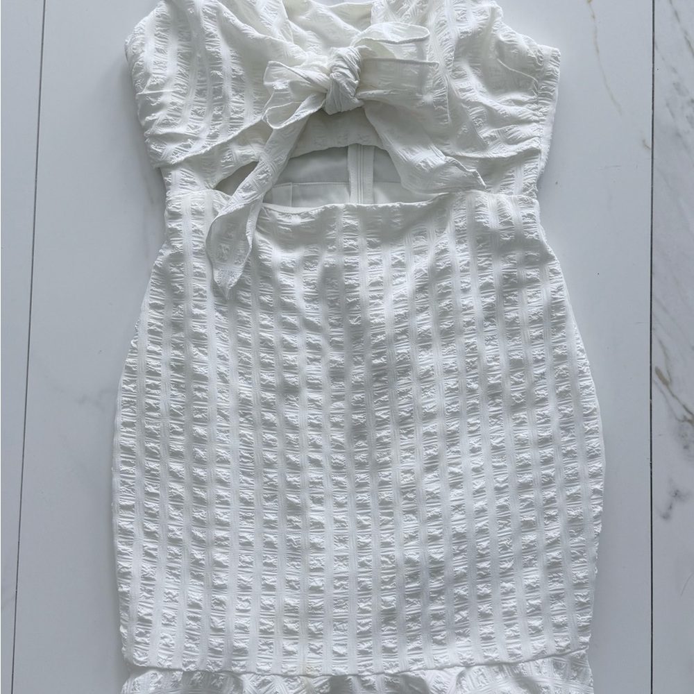 HotMiamiStyles White Textured Sleeveless Dress Sz M